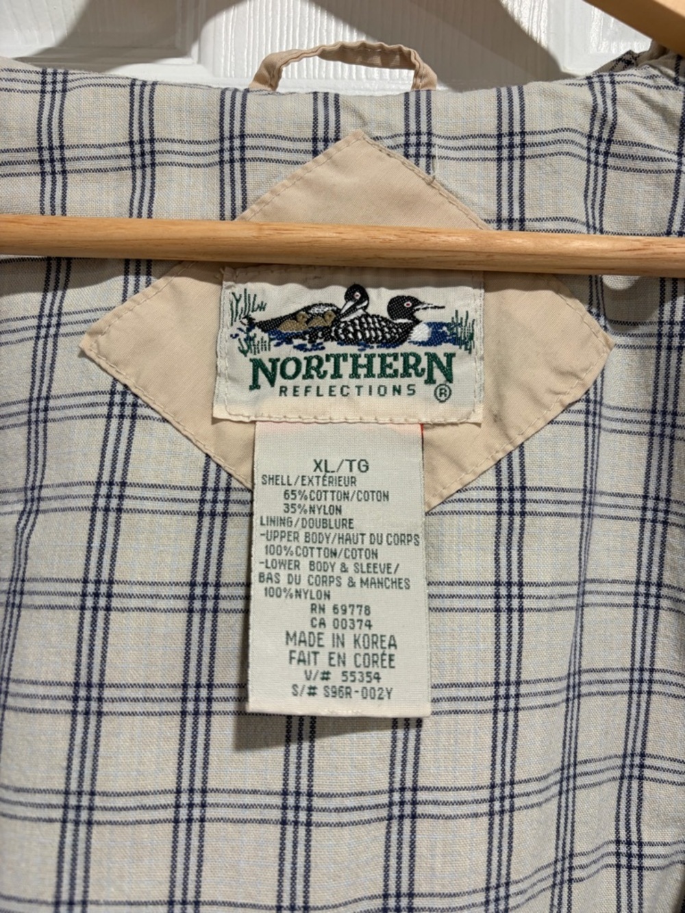 Vintage Women’s Northern Reflections Light Beige Hooded Jacket Pockets - Picture 8 of 9